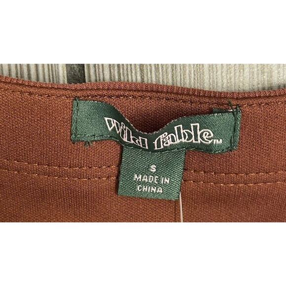 Wild Fable Dark Brown Ribbed Maxi Dress Size Small NWT Slit Straps - Picture 4 of 7